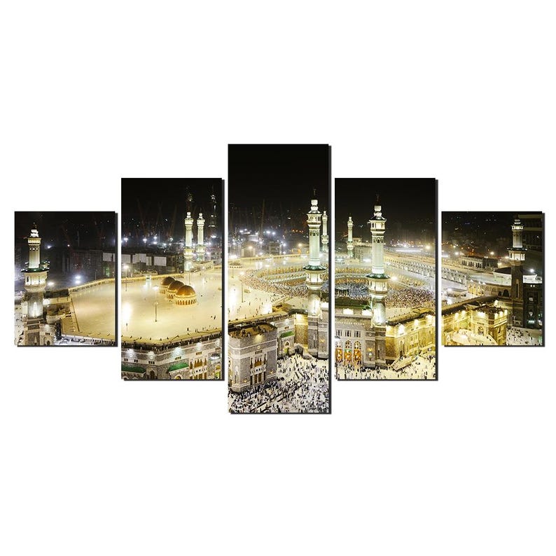 Masjid al-Haram Makkah Canvas Print: 5-Piece Islamic Wall Art