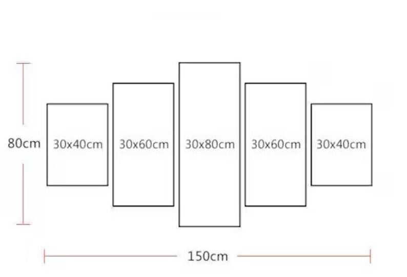 Makkah Haram Aerial Canvas Wall Art: 5-Panel Islamic Decor