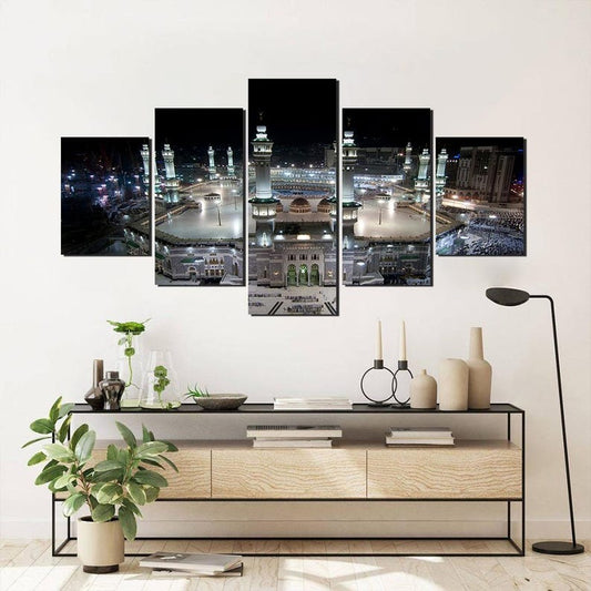 Masjid al-Haram Makkah 5-Piece Canvas Wall Art: Islamic Home Decor