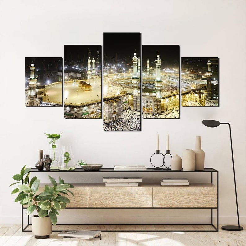 Masjid al-Haram Makkah Canvas Print: 5-Piece Islamic Wall Art
