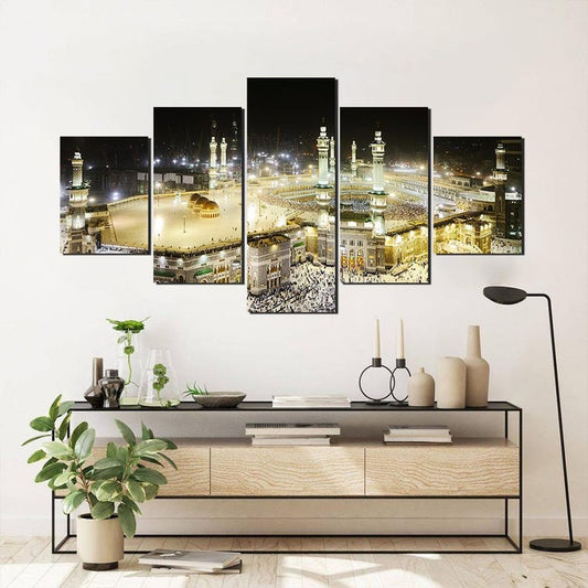 Masjid al-Haram Makkah Canvas Print: 5-Piece Islamic Wall Art