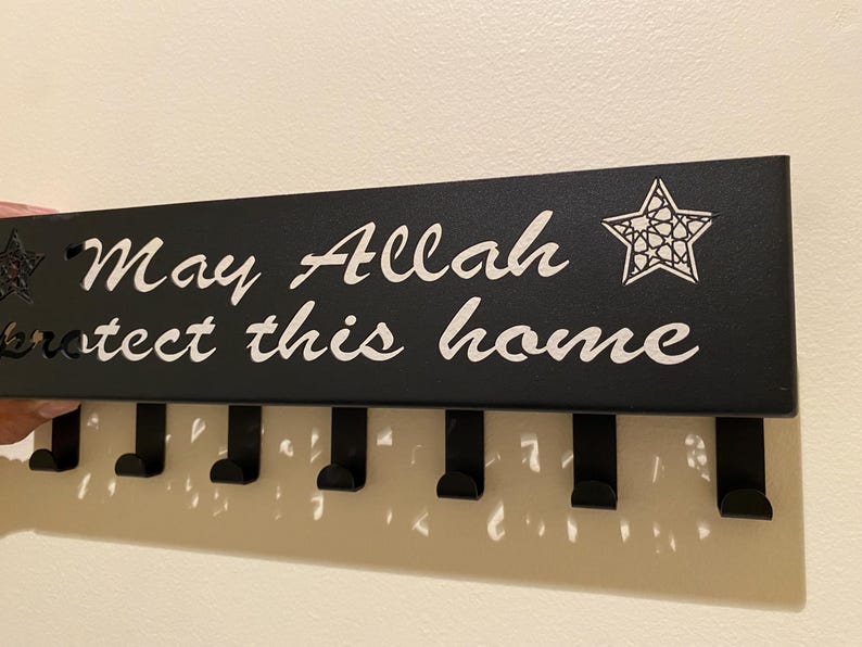 Islamic Key Holder: "May Allah Protect This Home" Muslim Home Decor