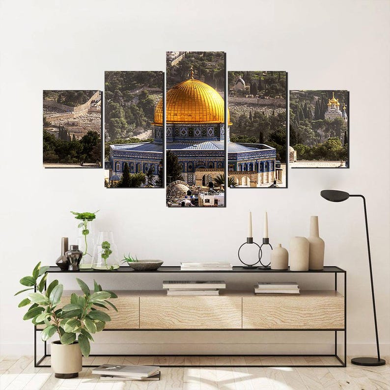 Dome of the Rock Canvas Print: 5-Panel Islamic Wall Art