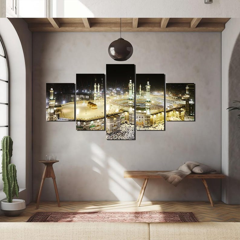 Masjid al-Haram Makkah Canvas Print: 5-Piece Islamic Wall Art