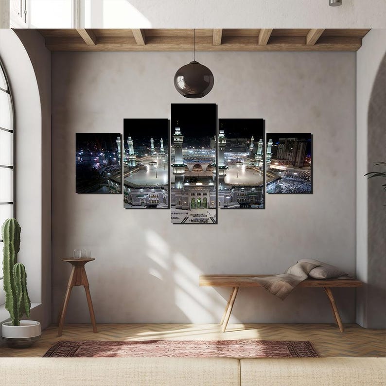 Masjid al-Haram Makkah 5-Piece Canvas Wall Art: Islamic Home Decor