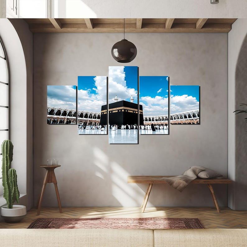 Makkah Masjid al-Haram Canvas Print: 5-Piece Islamic Wall Art