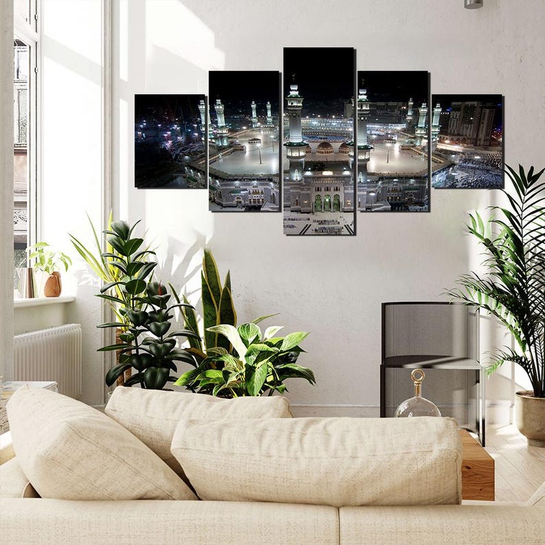 Masjid al-Haram Makkah 5-Piece Canvas Wall Art: Islamic Home Decor
