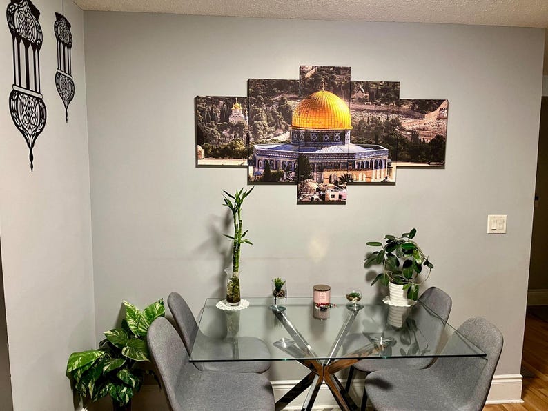 Dome of the Rock Canvas Print: 5-Panel Islamic Wall Art