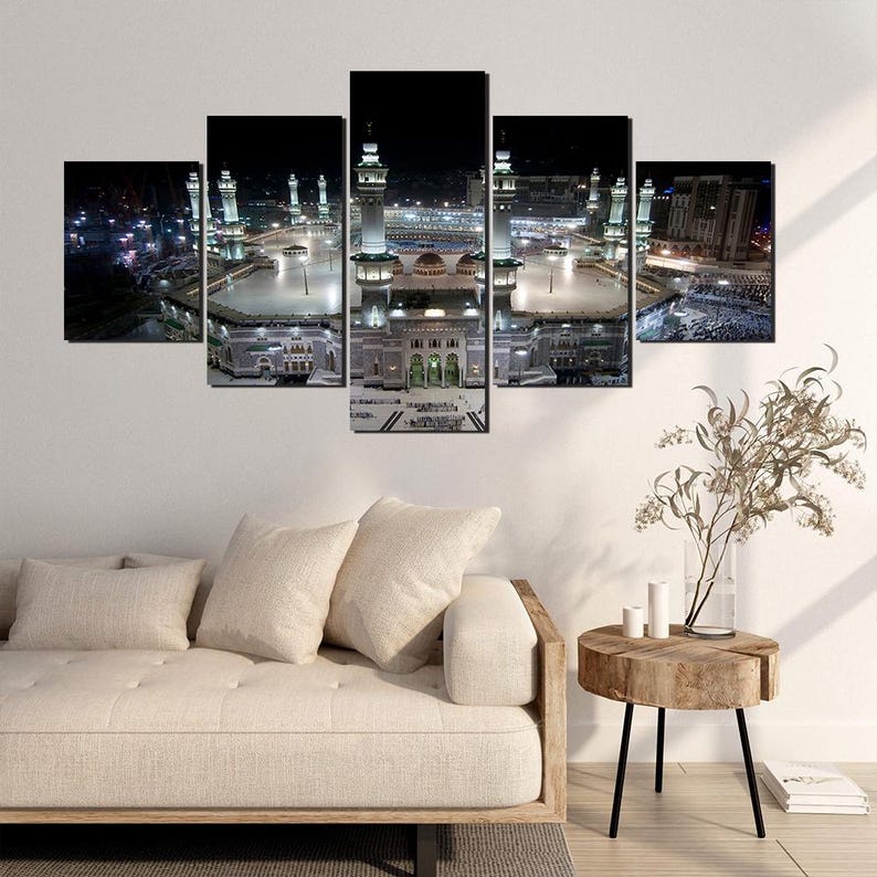 Masjid al-Haram Makkah 5-Piece Canvas Wall Art: Islamic Home Decor