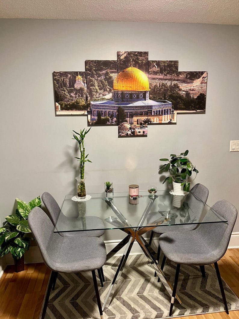 Dome of the Rock Canvas Print: 5-Panel Islamic Wall Art