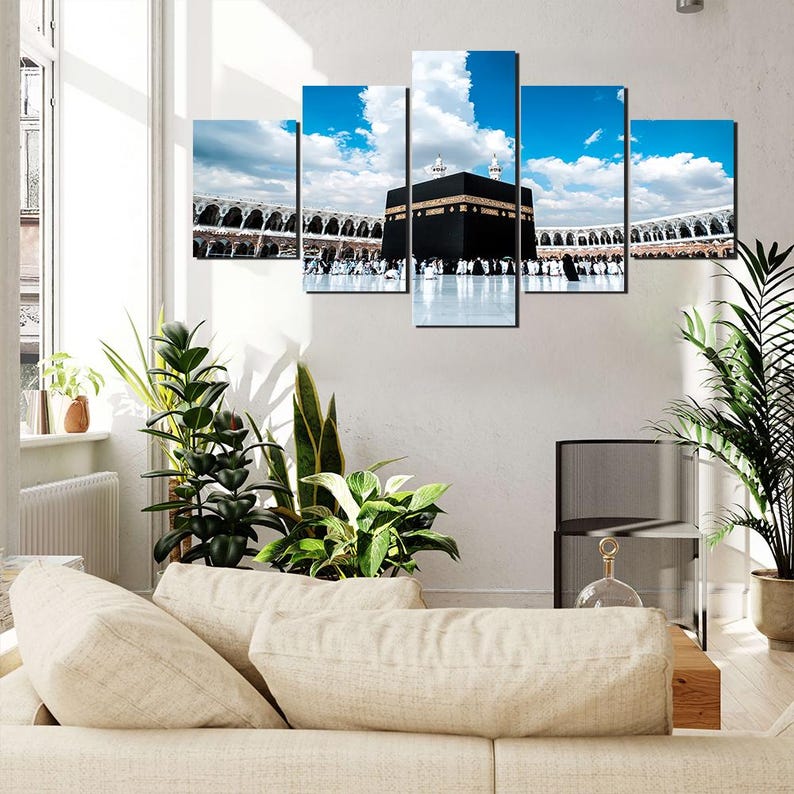 Makkah Masjid al-Haram Canvas Print: 5-Piece Islamic Wall Art