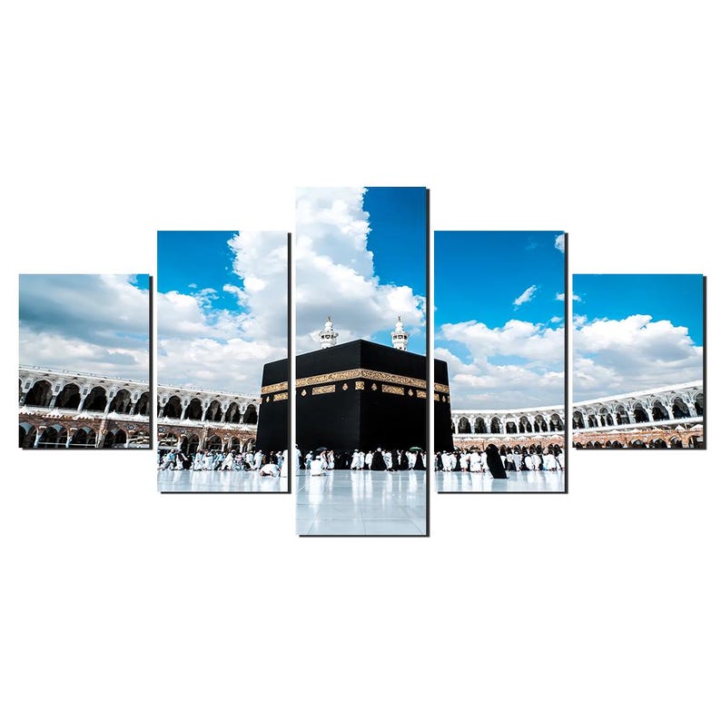 Makkah Masjid al-Haram Canvas Print: 5-Piece Islamic Wall Art