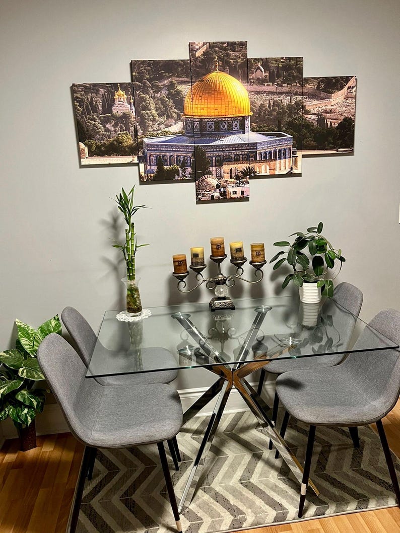 Dome of the Rock Canvas Print: 5-Panel Islamic Wall Art