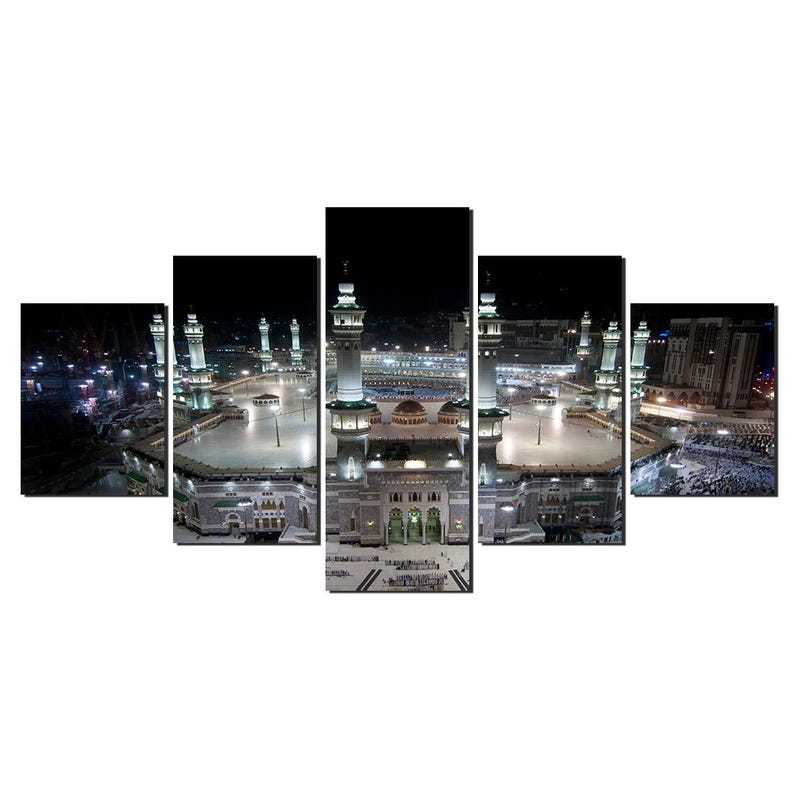 Masjid al-Haram Makkah 5-Piece Canvas Wall Art: Islamic Home Decor