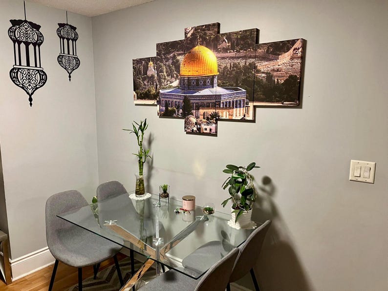Dome of the Rock Canvas Print: 5-Panel Islamic Wall Art